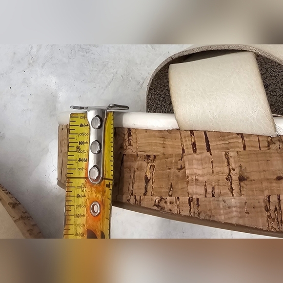 Lane Bryant Dream Cloud Cross-Front Faux Leather Platform Block Heel Beige 10.5W - Picture 15 of 16